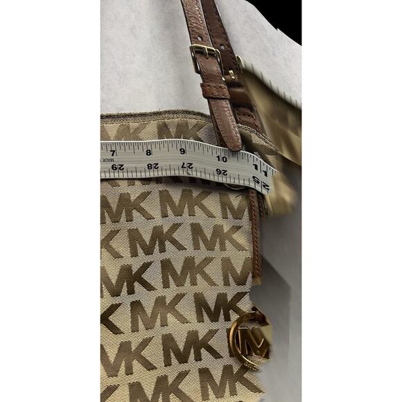Michael Kors Khaki Signature Canvas Double Handles Tote Bag - Picture 16 of 16